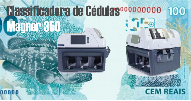A Magner 350 separa a qualidade de nota em FIT/UNFIT/ATM em uma passagem. Pode ser aprimorada para novas famílias de nota e/ou notas falsas no futuro (via LAN ou USB).